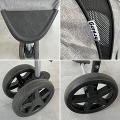 【状態良好】HRking ペットカート グレー 軽量 折りたたみペットバギー  3輪ペットキャリー 小型犬  ペット用カート　の画像