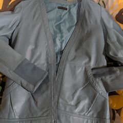 MURIEL&MERCURIA 本革【やぎ皮】オシャレジャケット・水色の画像
