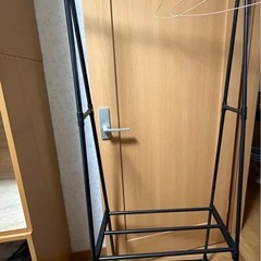 組立て式 棚2段 ハンガーラック  黒の画像