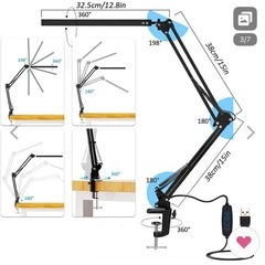 USB給電 デスクライト クランプ式の画像