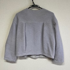 KBF グレー フリース ノーカラージャケットの画像