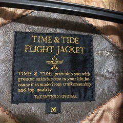 TIＭE&TIDE 革ジャン　ブラウン　アメリカンサイズM、アジアンサイズ Lの画像
