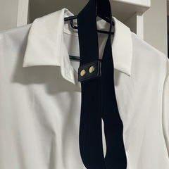 ホワイト ロングワンピース 長袖 (XL/JP-4XL)の画像