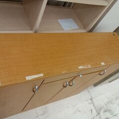 リユースのサカイ栃木店★ジモティ割あり★  下駄箱収納 ライトブラウン W97×D29×H86.5 クリーニング済み TC12223の画像