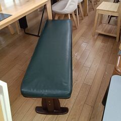 ★リユースのサカイつくば店★TK7885  ダイニングベンチ グリーン H45×D36×W120 クリーニング済みの画像