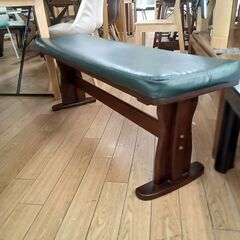 ★リユースのサカイつくば店★TK7885  ダイニングベンチ グリーン H45×D36×W120 クリーニング済みの画像
