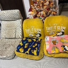 【バラ売りOK】座椅子4点セット シミ汚れありの画像