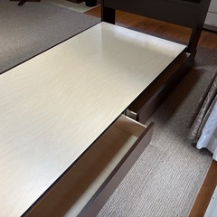 【お取引中】収納、引き出し、照明付きシングルサイズベッドフレーム　　　マットレス無料 の画像