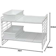 アイリスオーヤマ シンク下マルチ伸縮棚の画像