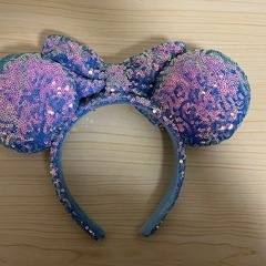 スパンコールカチューシャ　ブルーの画像