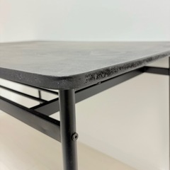 ダイニングセット（テーブル＆ベンチ）棚付き・黒ペイント済みの画像