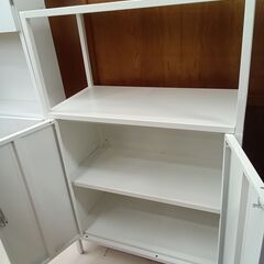 リユースのサカイ栃木店★ジモティ割あり★  ラック ホワイト W70×D37×H110.5 クリーニング済み TC12225の画像