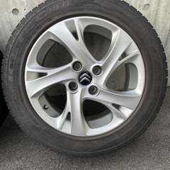シトロエン DS4 アルミホイール 4穴 16インチ スタッドレス付き(溝有りですが...要交換)の画像