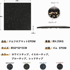 【 20枚セット】ホームジム用ゴムマットゴムマット マット トレーニングマット ジムマット 50cm*50cm 20mm 連結パーツ付き 防音マットの画像