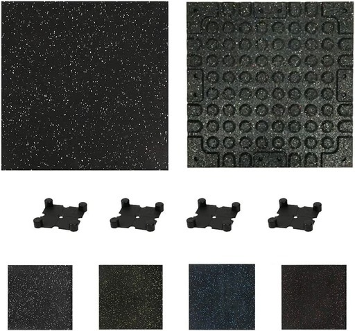 【 20枚セット】ホームジム用ゴムマットゴムマット マット トレーニングマット ジムマット 50cm*50cm 20mm 連結パーツ付き 防音マット