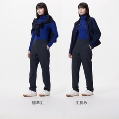 【新品】UNIQLO ウォームストレッチパンツ L ベージュ丈長めの画像