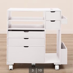 ニトリ　サイドテーブル　
ダイニングテーブル下ワゴン大の画像