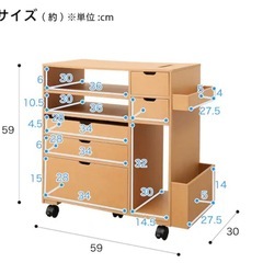 ニトリ　サイドテーブル　
ダイニングテーブル下ワゴン大の画像
