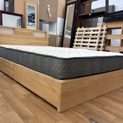 ジモティー限定価格！S113 ⭐ NITORI ニトリ セミダブルベッド 引き出し＆コンセント＆ライト付き 幅120.5cm USED 綺麗の画像