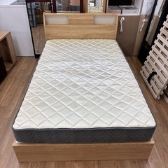 ジモティー限定価格！S113 ⭐ NITORI ニトリ セミダブルベッド 引き出し＆コンセント＆ライト付き 幅120.5cm USED 綺麗の画像