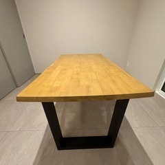 ダイニングテーブル（無垢材風／140×80×高さ70）※引き取り限定の画像