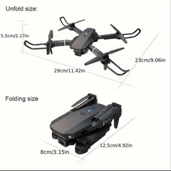 新品【189】E88 HDデュアルカメラ スクリーンリモコン＋WiFi伝送 折りたたみドローン（ホワイト）の画像