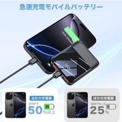 ❤️新品未使用❤️モバイルバッテリー 20000mAh大容量　コンパクト　PSE認証　2025年モデル　超薄型　新登場✨ の画像