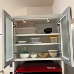 【東京インテリア】大型キッチンボード／食器棚 195cm 美品・使用約1年の画像