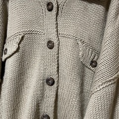 earth music&ecology アース 厚手ニットカーディガン ベージュ フリーの画像