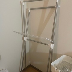 お値下げ【開封のみ】アイリスオーヤマ 簡単組立テステンレス室内 物干しの画像