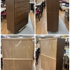 ジモティー限定価格！S721 ⭐ 株式会社サン ８段ハイチェスト 上下分割式 幅103cm USED 綺麗の画像