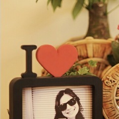 フォトフレーム　写真立て　ハート I♡ カップル　ベビーの画像