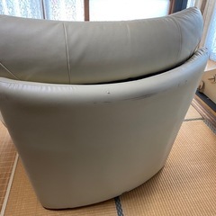 1人用ソファ　ベージュグレーの画像