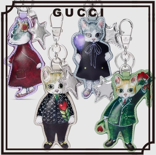 GUCCI グッチ 日本限定　ヒグチユウコ 猫 Boris キーチェーン　レザー　新品未開封　正規品　日本限定ノベルティ品付
