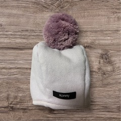 美品konny コニー　ボンネット ポンポン付き ラベンダー 6Mの画像