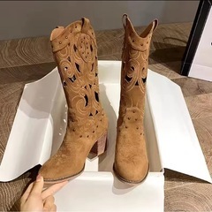 ウエスタンブーツ ブラウン １度着用の画像