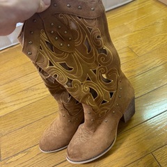 ウエスタンブーツ ブラウン １度着用の画像