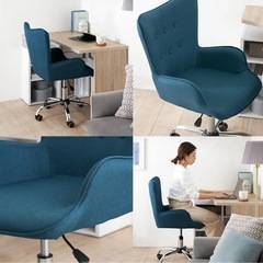 LOWYA チェアおしゃれ テレワーク 在宅 リモートワーク ターコイズ の画像