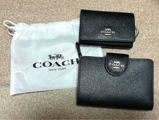 COACH ブラック 三つ折り財布とキーケースセット