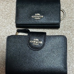 COACH ブラック 三つ折り財布とキーケースセットの画像