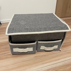 【美品】布製 収納ボックス 3点セット｜引き出し式・グレーの画像