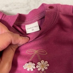 フラワープリント長袖チュニック サイズ80の画像