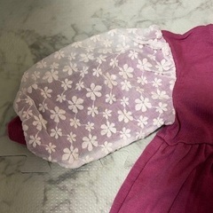 フラワープリント長袖チュニック サイズ80の画像