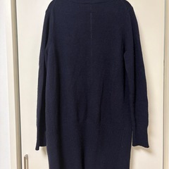 無印　ニットカーディガン　ネイビー　Lの画像