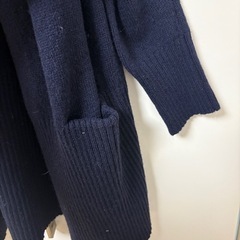 無印　ニットカーディガン　ネイビー　Lの画像