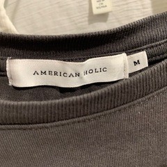 【not対面】AMERICAN HOLIC グレーデザインTシャツ Mの画像