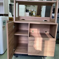 【リサイクルショップ ピカソ 小松原】🍽️🌟美品✨幅80木目調キッチンボード／レンジボード　ナチュラル🌟🍽️★0461★の画像