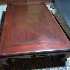 昭和レトロ 木製座卓 ダークブラウン  （150cm×90cm、高さ33cm）の画像