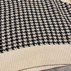 ZARA 千鳥柄 ニットベストの画像