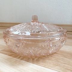 蓋付きガラスウエア 薄ピンク 東洋ガラス社 日本製の画像